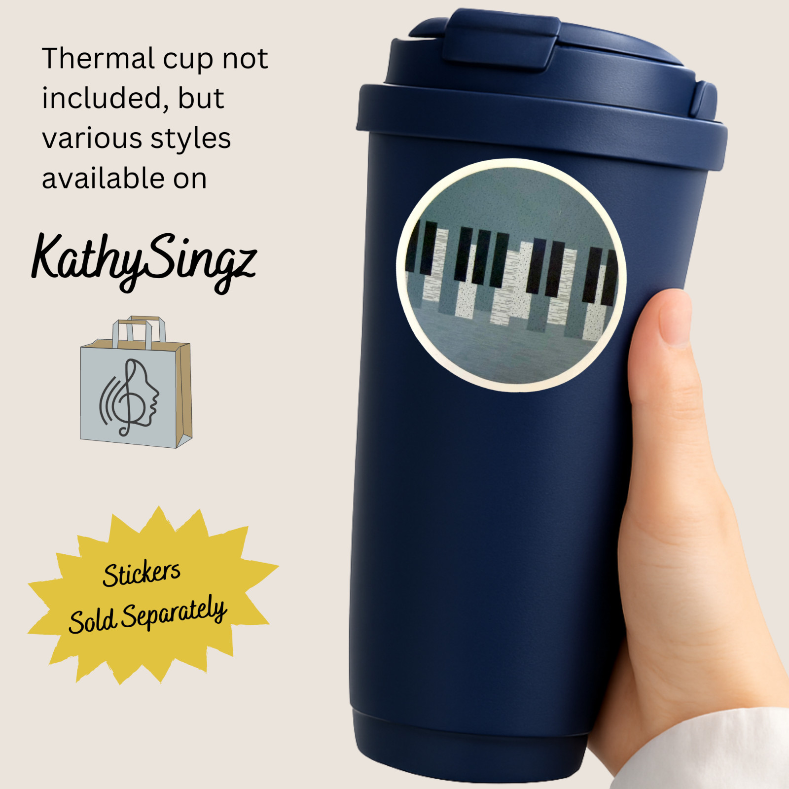 Abstract Piano Keys 2in Vinyl Sticker Music Circle No79