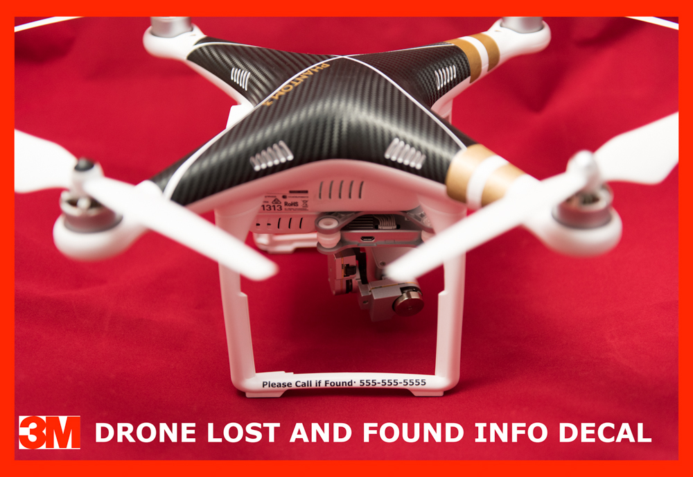 Drone Lost and Found info Decal DJI Phantom Typhoon YUNEEC FAA Compliant UAV