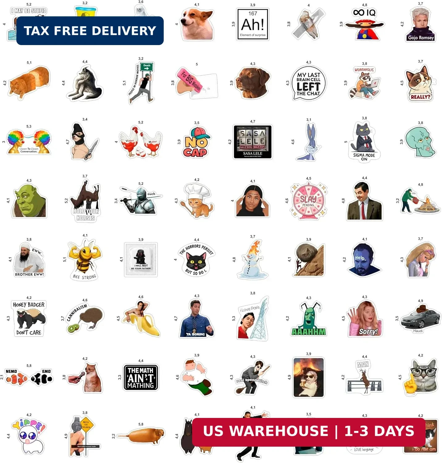 160Pcs Meme Stickers for Adults – Funny Stickers for Water Bottle, Pop Culture D