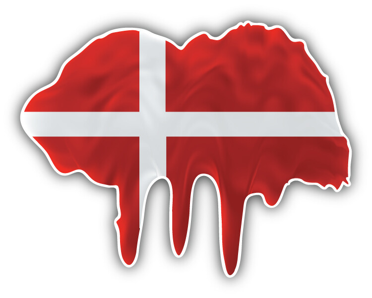 Denmark Flag Blot Car Bumper Sticker Decal "SIZES"
