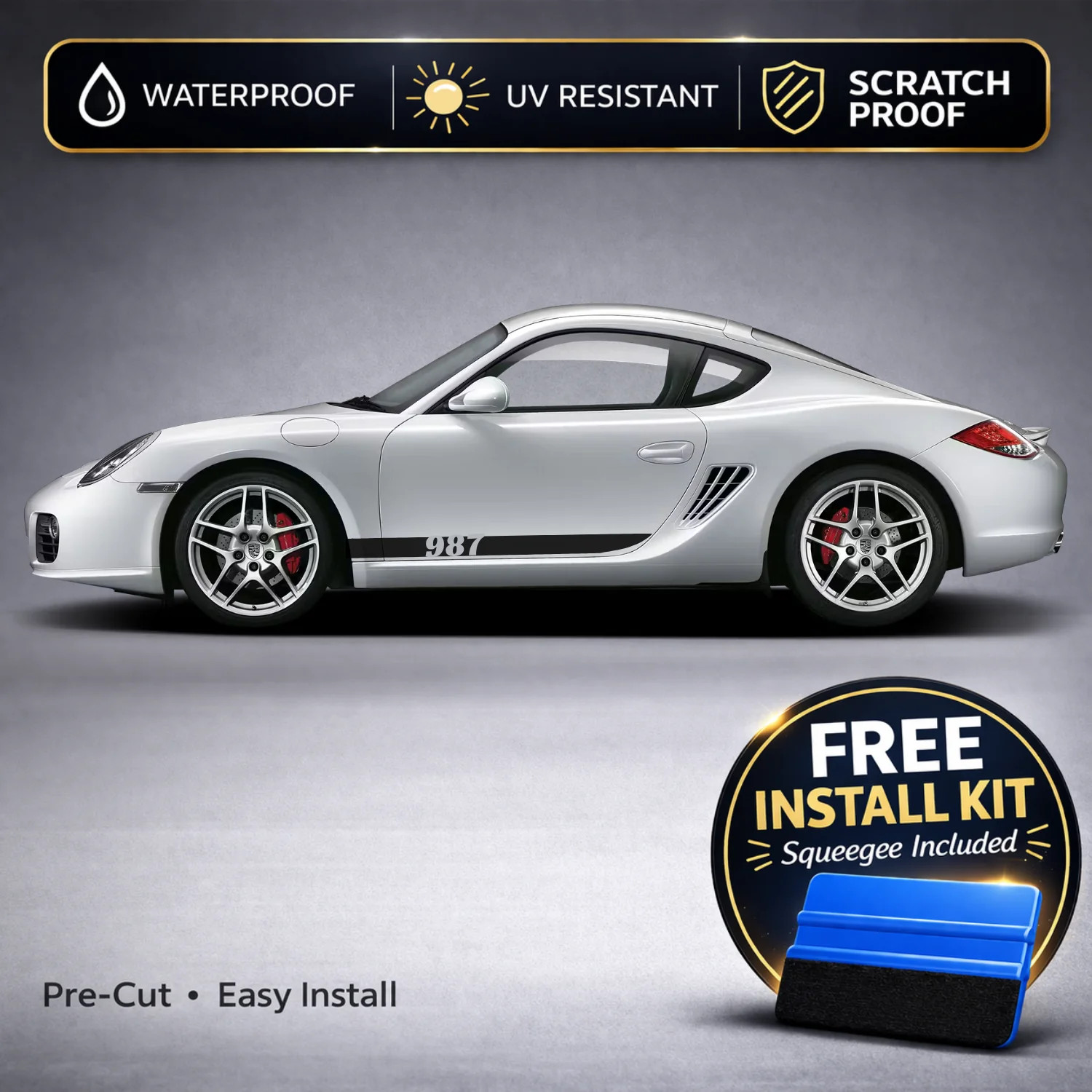 Compatible With Porsche Cayman / Boxster Rocker Stripe Decals with 987 Chassis B