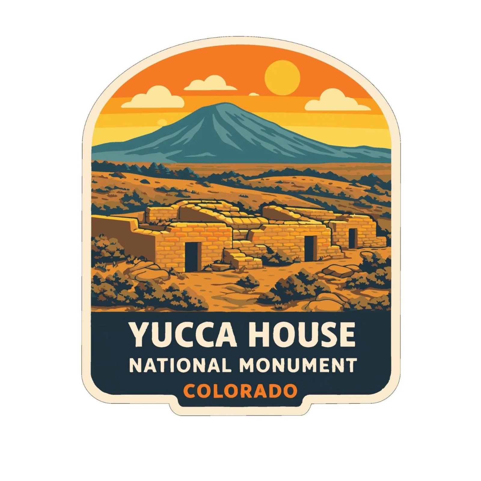 Yucca House Colorado Sticker Decal Vinyl Die-Cut US National Monuments Series