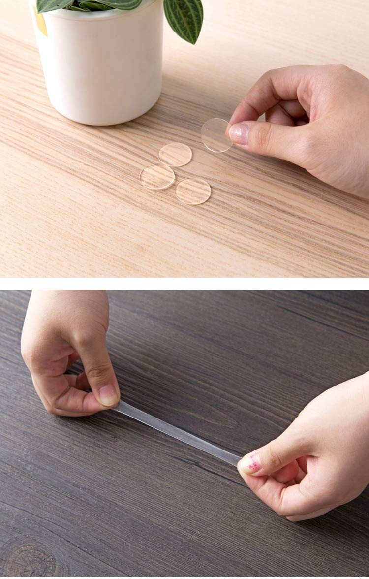 0.8" Round Traceless Stickers Adhesive Transparent Double-sided Tape Fixed Clear