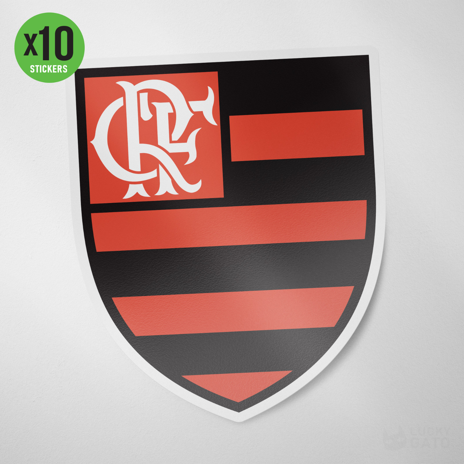 (10) Flamengo Brasil Vinyl Sticker Decal Calcomania Adesivo Color Rubro Negro