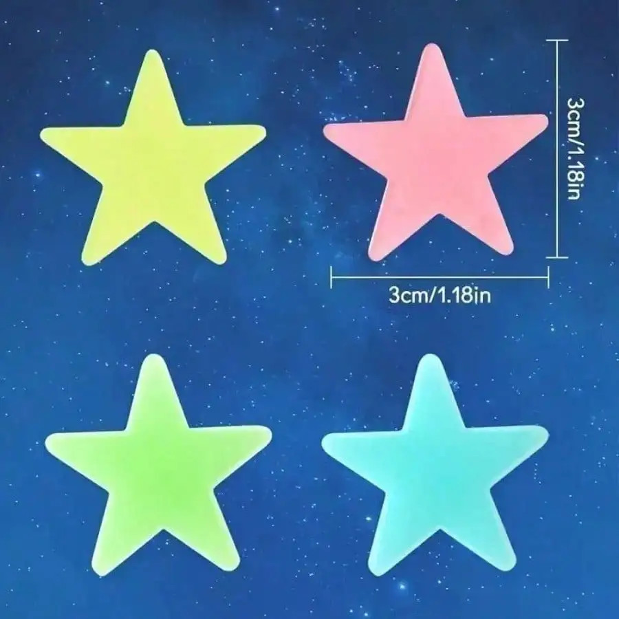 200 Piece Luminous Star Wall Sticker, Easy To Tear and Stick, Suitable for Bedro