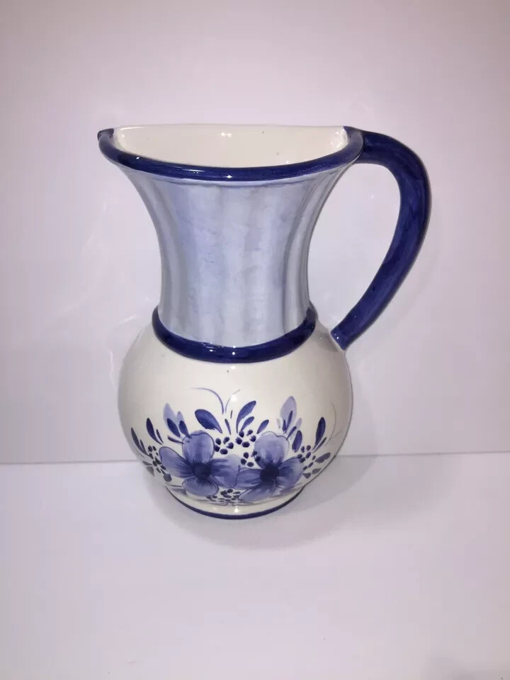 STEBAS Vintage Pottery Large Wall Mount Decor Hourglass Shaped Handle Jug Italy