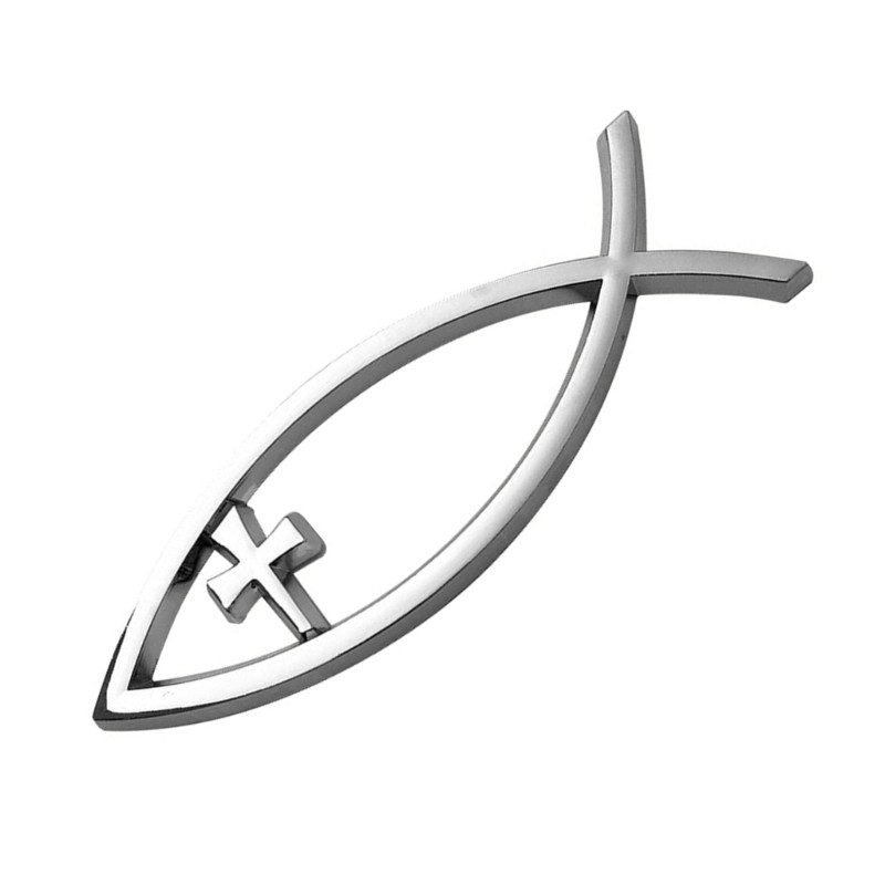 Upgrades Faith Based Car Stickers Ichthys Fish Badge for Window & Person Item