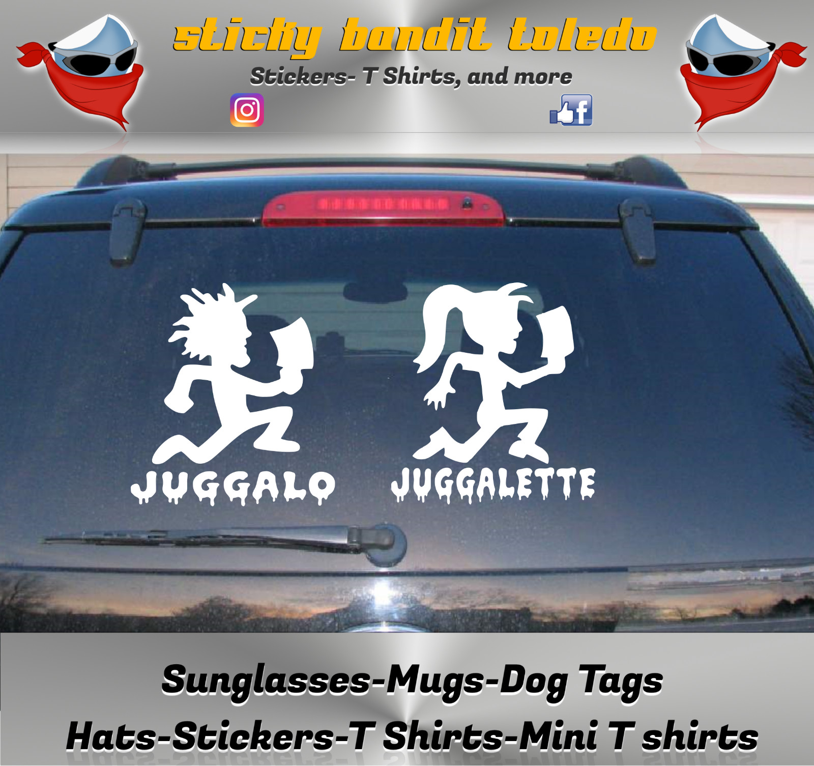 Juggalo Juggalette ICP Psychopathic records window vinyl decal sticker