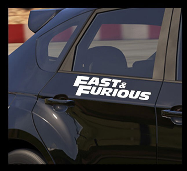 Fast & Furious 2 PACK 9" Color Vinyl decals Paul Walker Car Windows Door Bumper