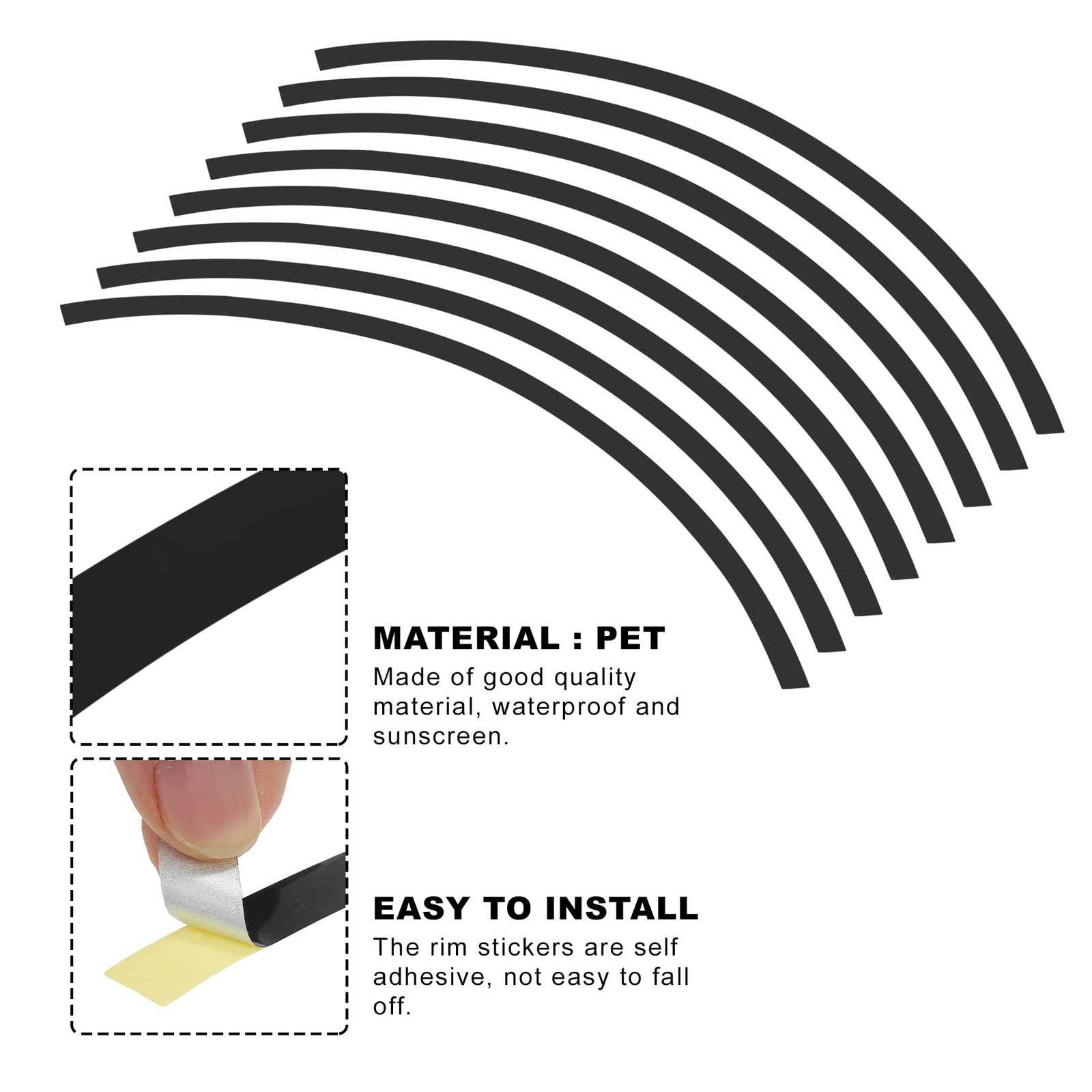 16pcs Fit 17" Wheel Motorcycle Car Bike Wheel Rim Sticker Strips Reflective S…