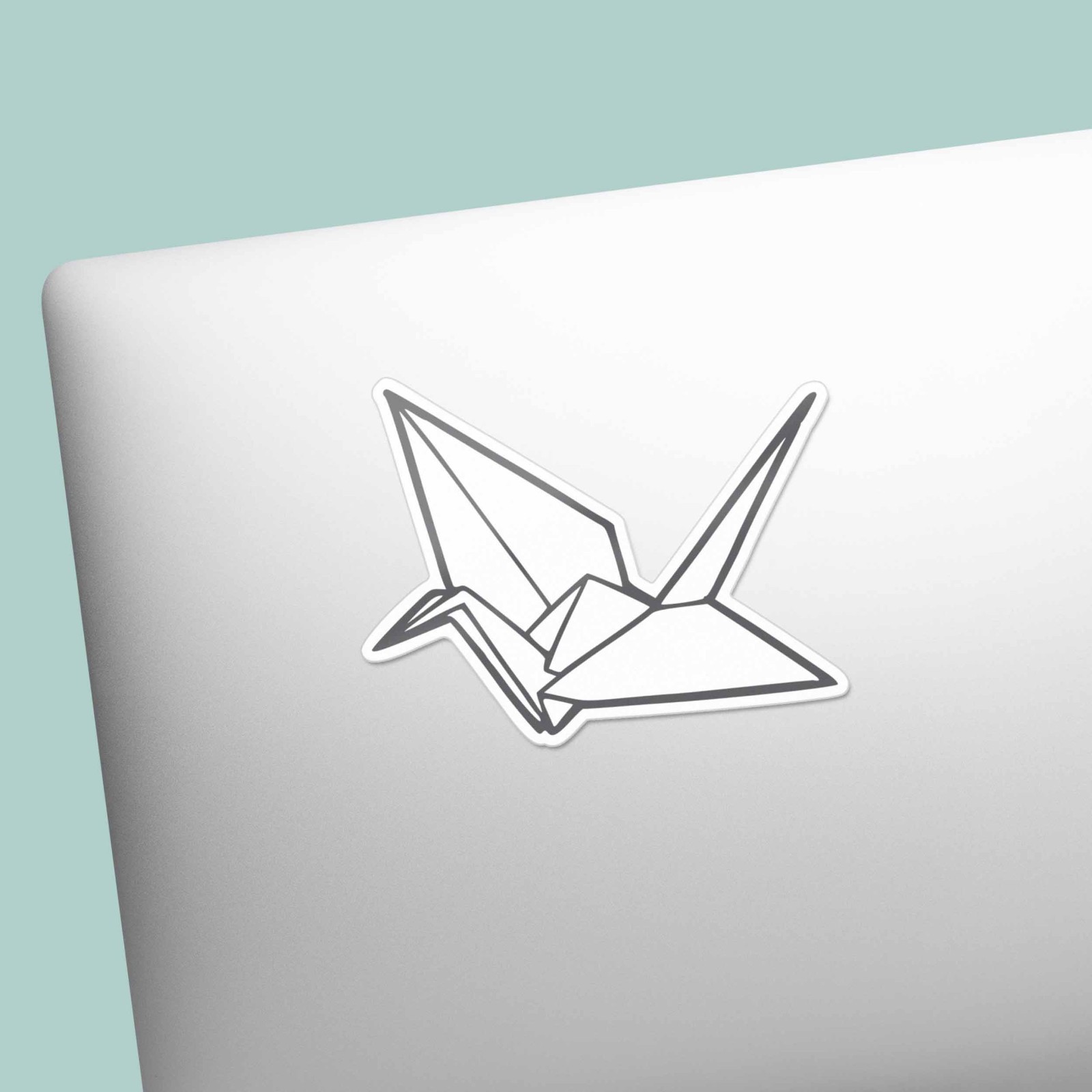 Origami Paper Crane Sticker – Cute Aesthetic Decal for Laptop & Water Bottle