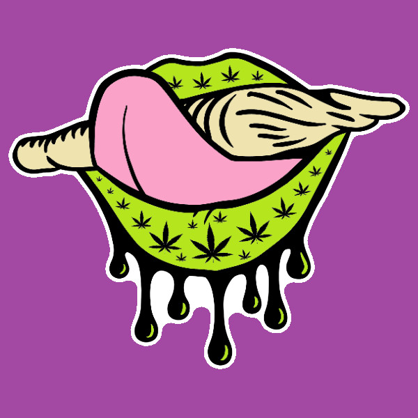 Green Weed Joint Sticker Weatherproof Vinyl Lips 420 Pot Cannabis Laptop UV Safe