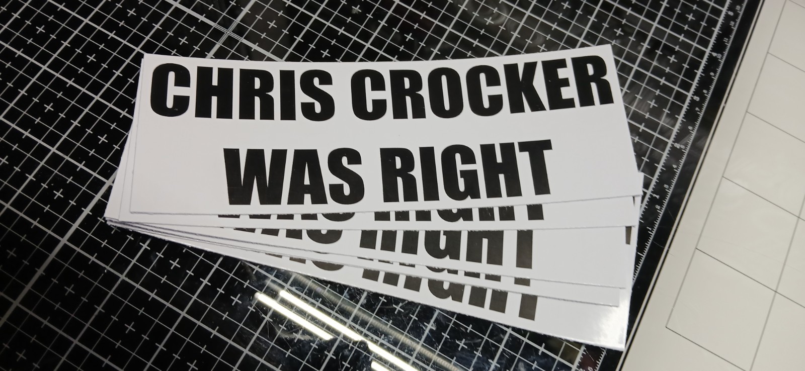 Chris Crocker Was Right Bumper Sticker Black Text on White Self-Adhesive