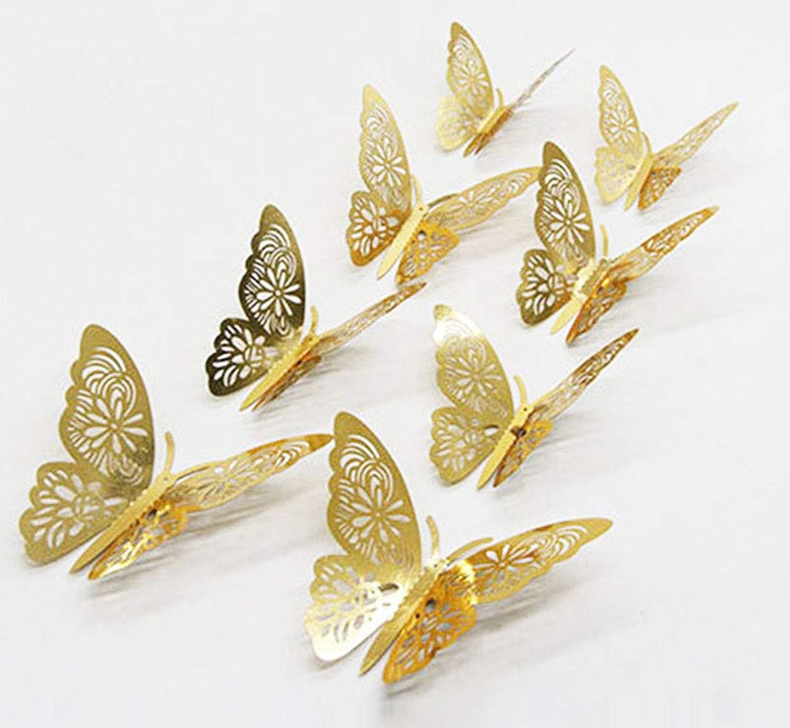12PCS 3D Hollow-Out Butterfly Wall Sticker Elegant Murals Wall Decal Wall Sti…