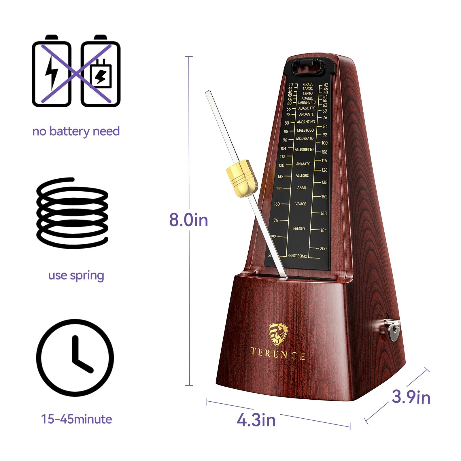 Mechanical Metronomes for Piano Guitar Drum Violin and Other Musical Instruments