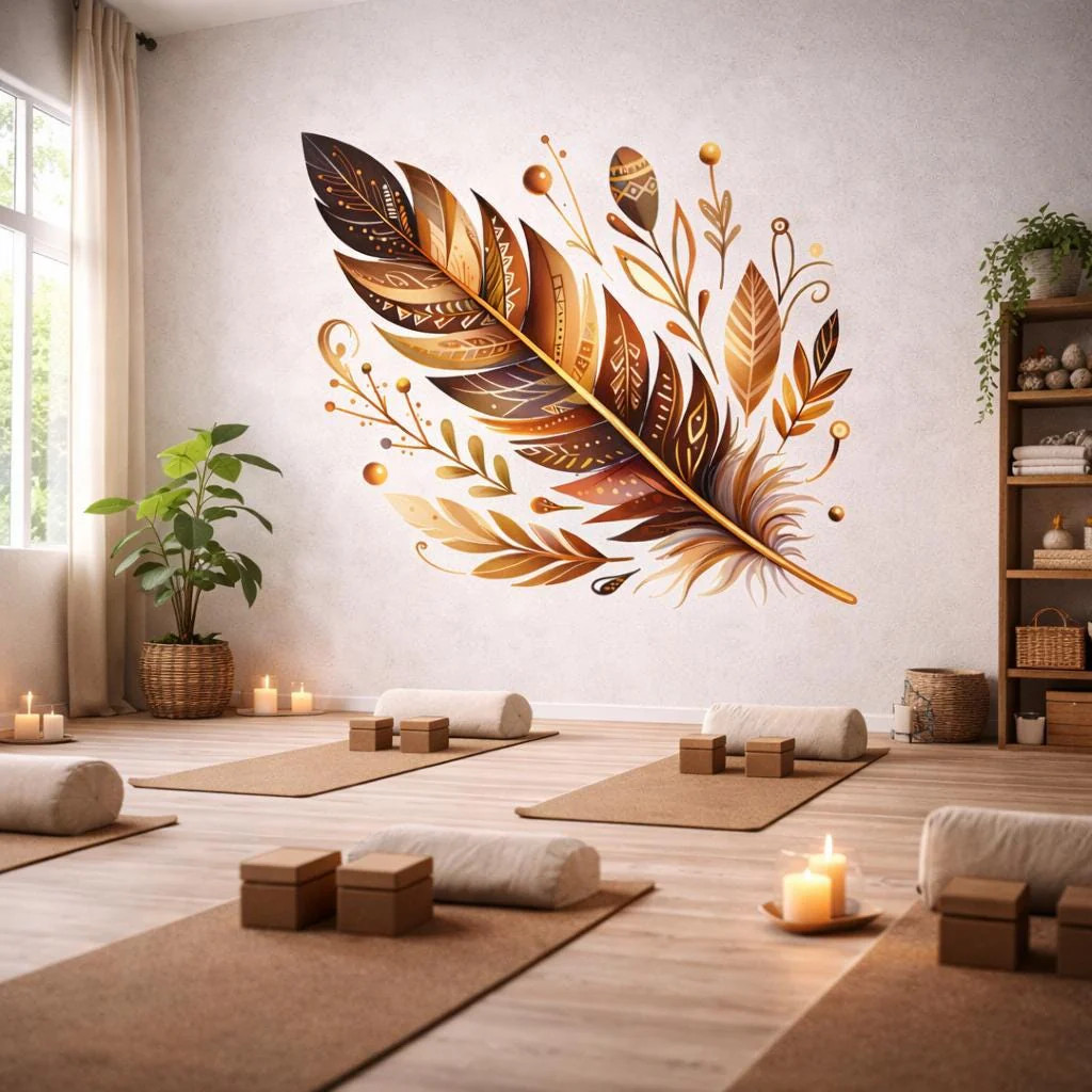 Boho Feather Decal | Tribal Pattern Wall Art