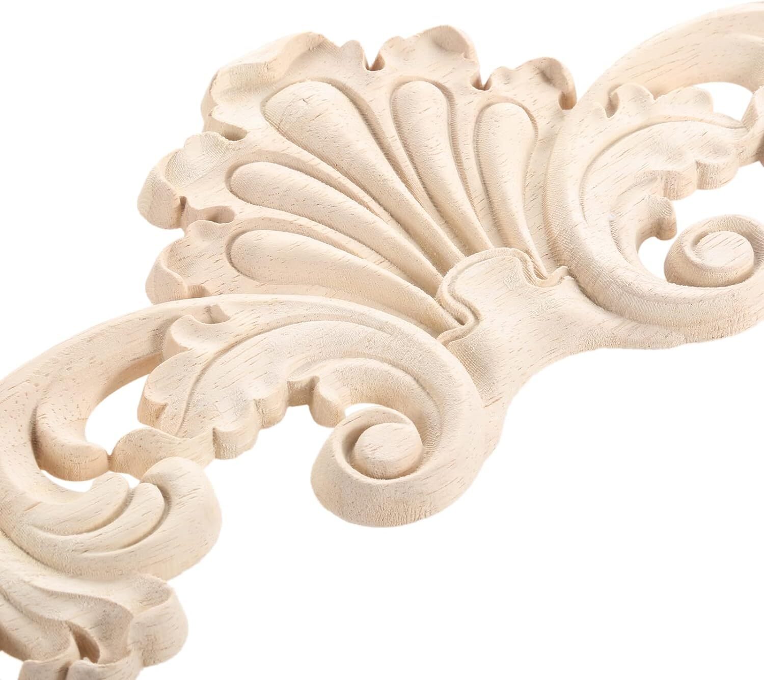 MUXSAM Wood Carved Onlays Appliques, Clear Carving 20x5cm/7.9"x2", 1-Pack
