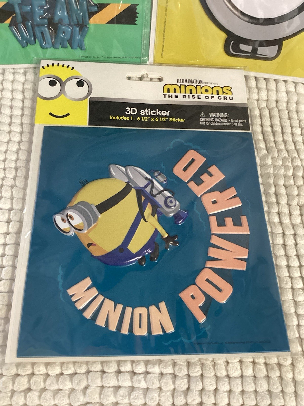 Minions Illumination The Rise Of Gru XL 3D Sticker Set New Sealed 6.5 x 6.5” Ea