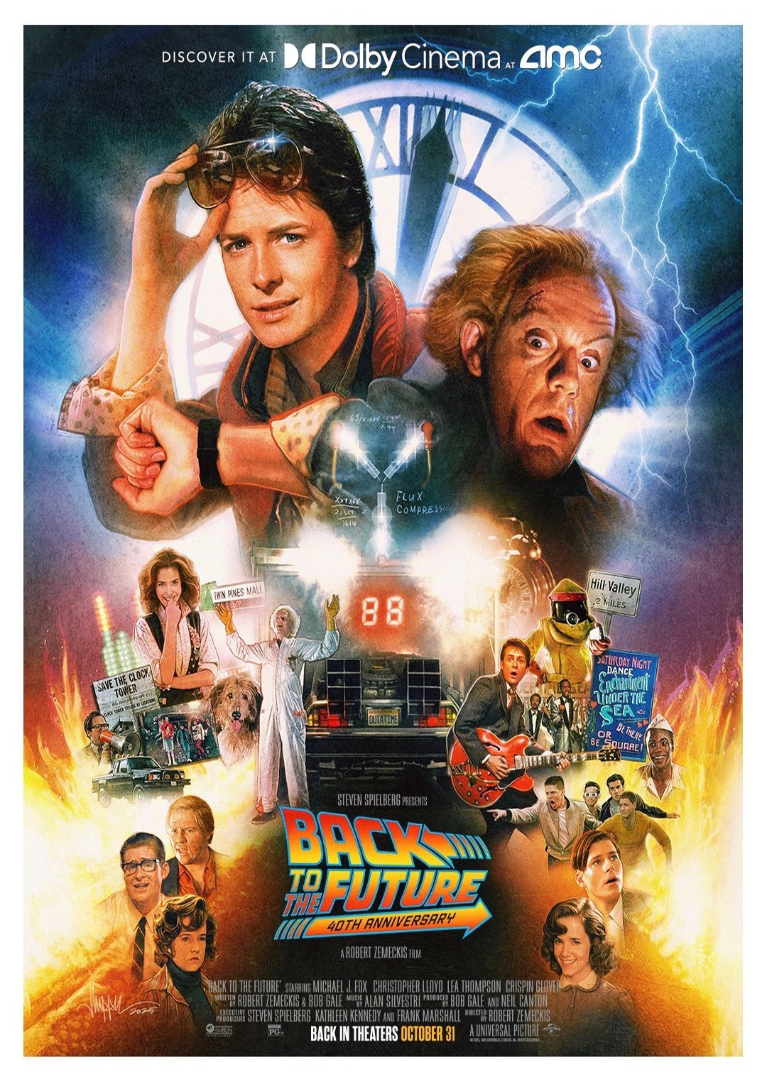 Back To The Future 40Th Anniversary Poster Vintage Movie Collector Print 🎬🍿