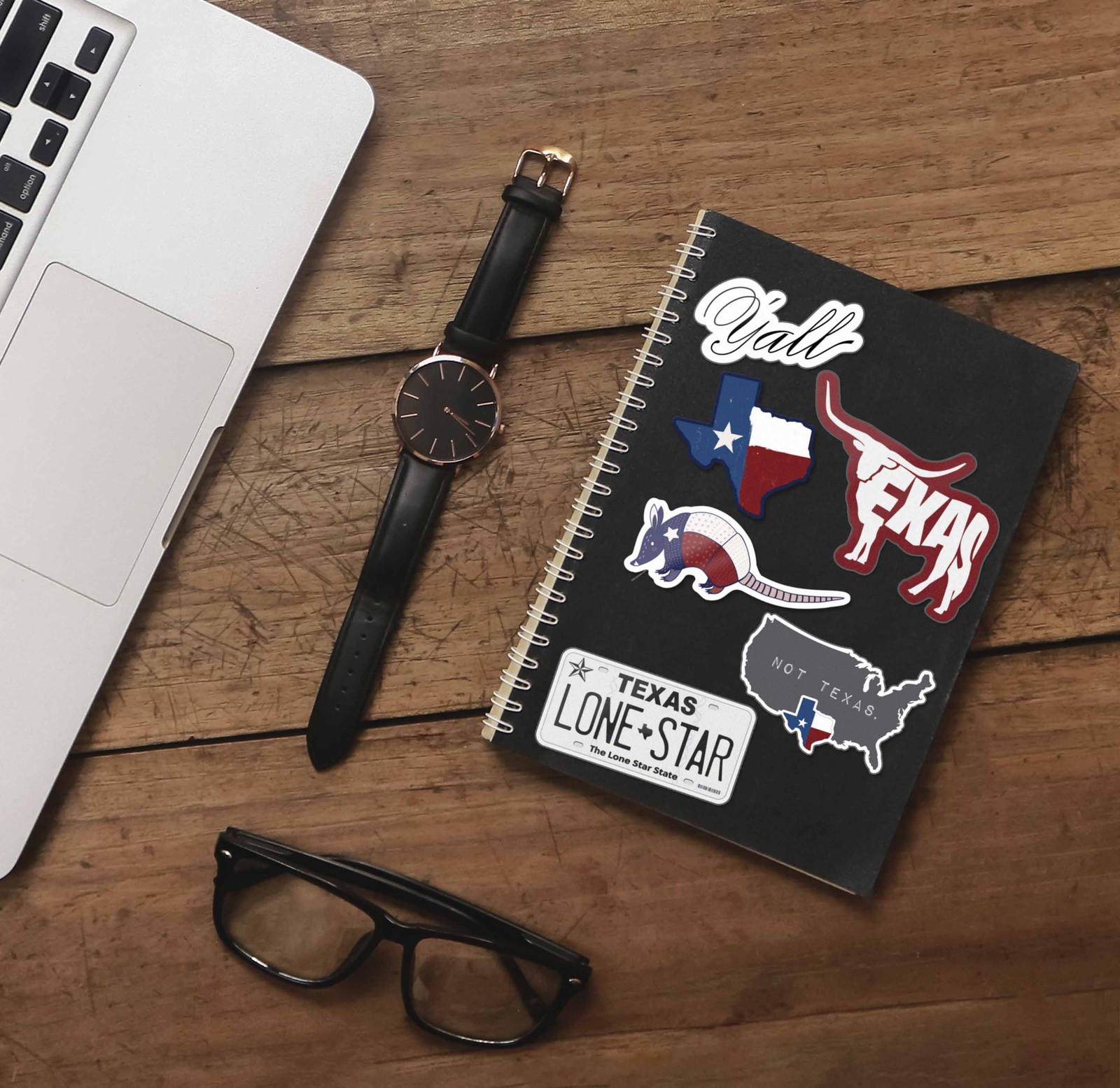 Texas Sticker Sheet – Set of 6 Mini TX Flag Decals for Laptop & Water Bottle