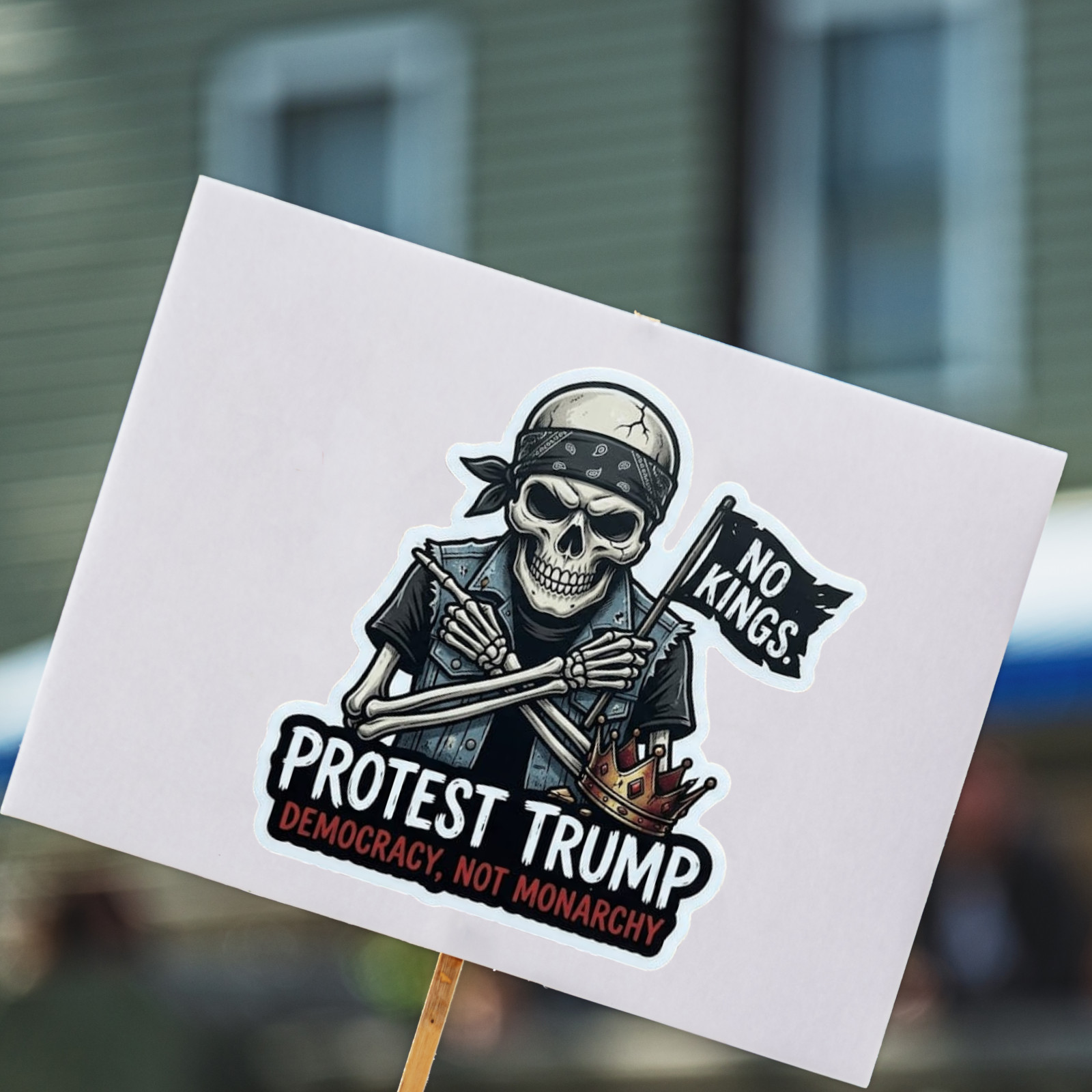 Anti Trump Stickers NO KINGS PROTEST Gas Pump Waterproof Vinyl NEW 1/10/50/100