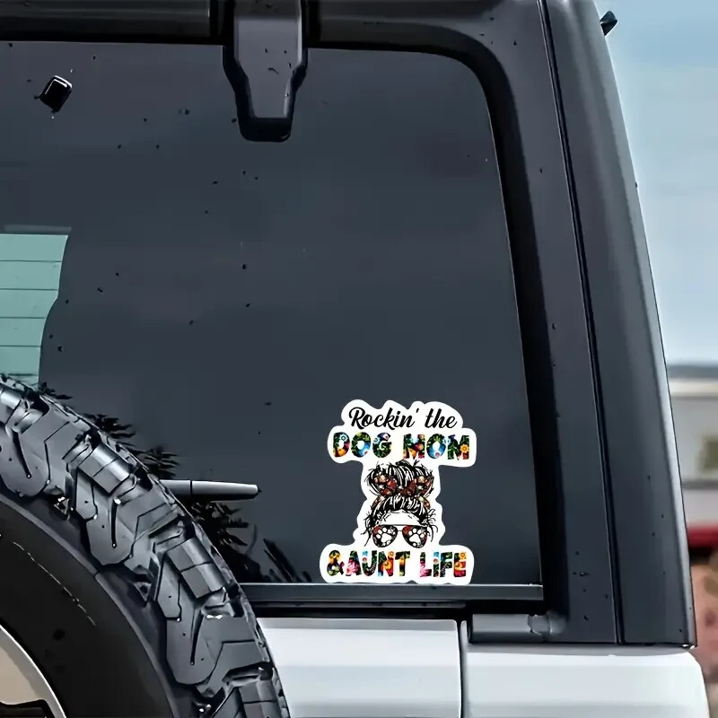 Dog Mom And Aunt Life Vinyl Decal – 5"x6" – for Cars, Laptops, and More