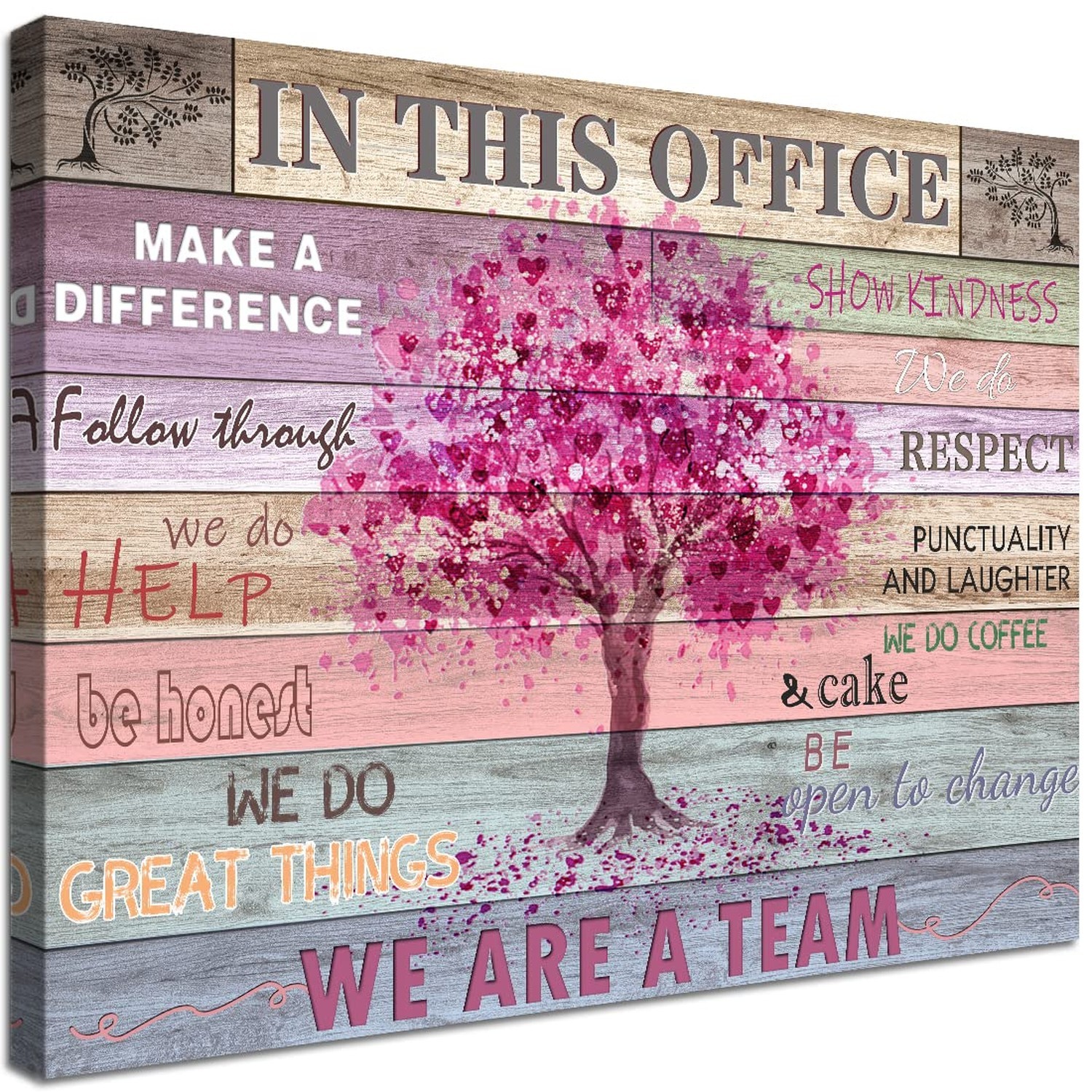 Pink Inspirational Wall Art for Office Women Motivational Quotes Phrases Post…