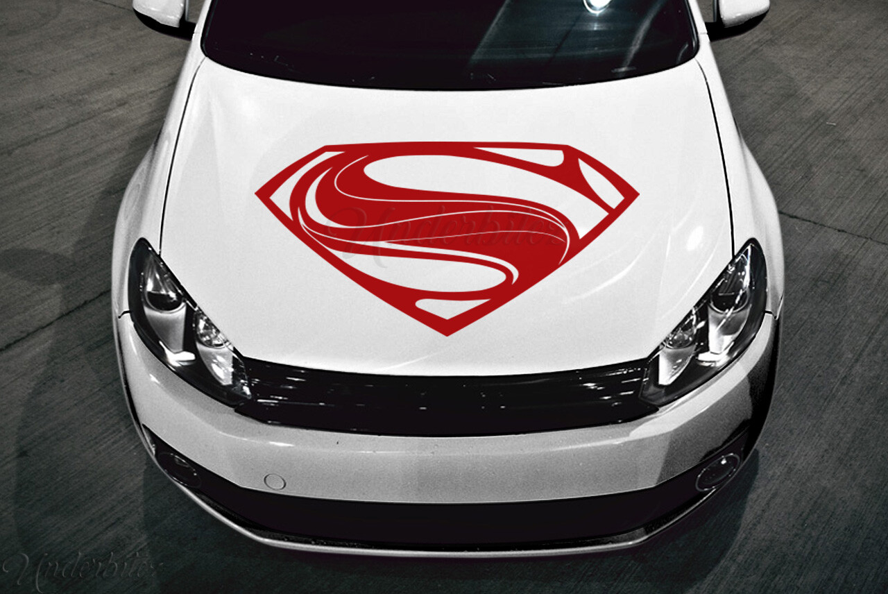 Superman Hood Decal Car Truck Door Glass Vinyl 32" S Shield Single Color
