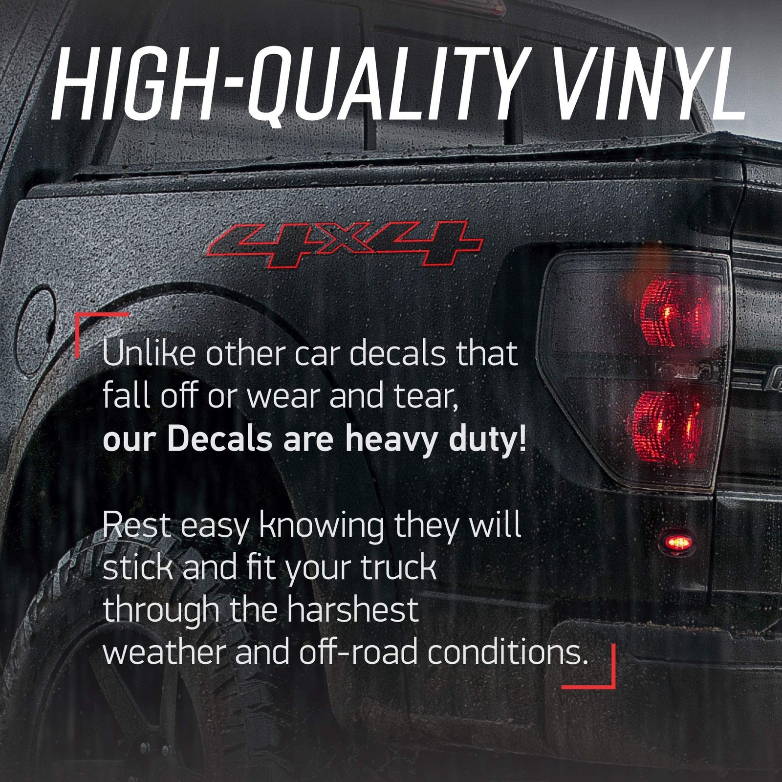 GOLD HOOK Premium Series 4×4 Bedside Replacement Decals for Chevy Silverado -…