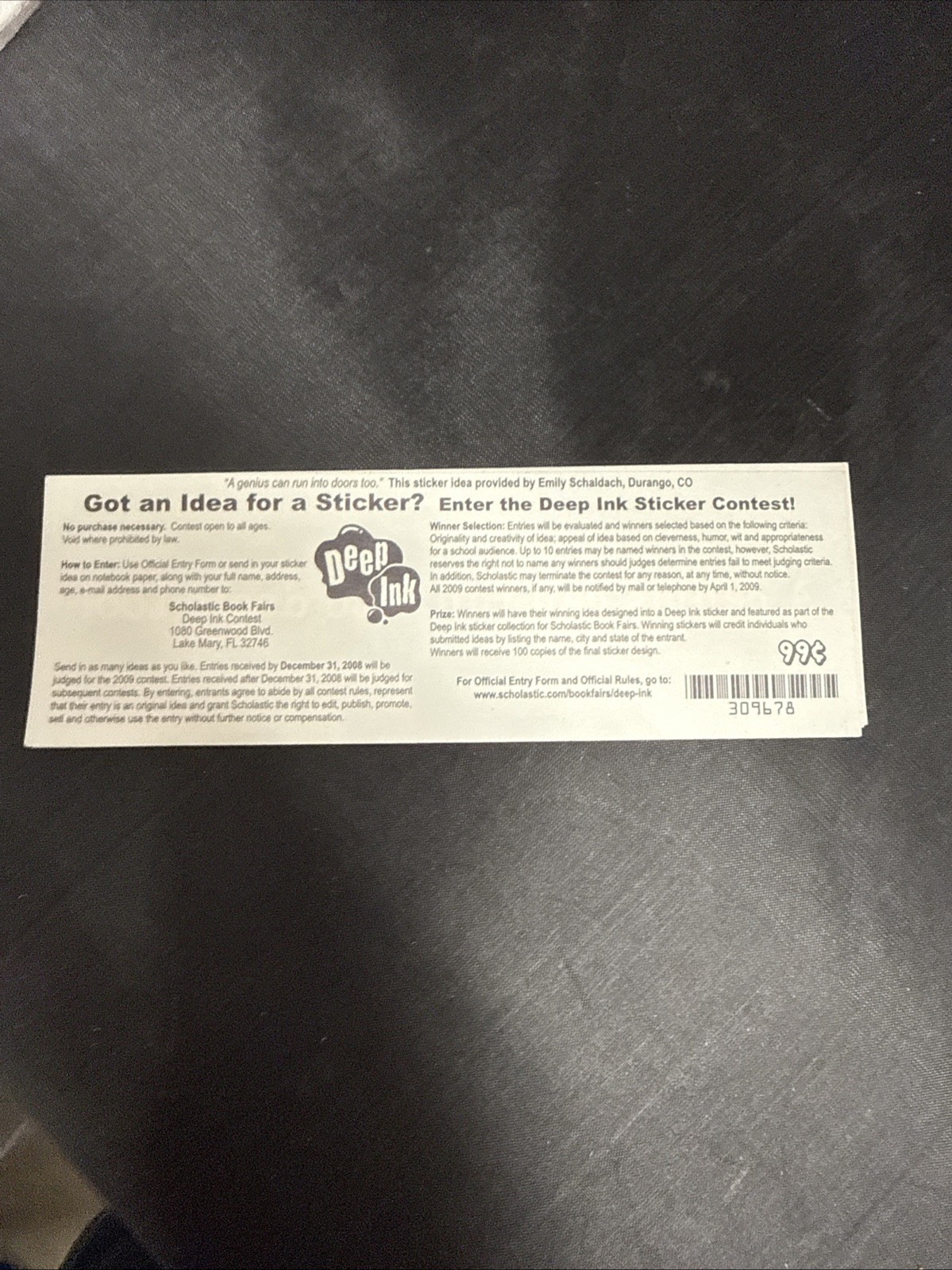 2000s Y2K Scholastic Book Fair Deep Ink Sticker Bookmark A Genius Can Run Into