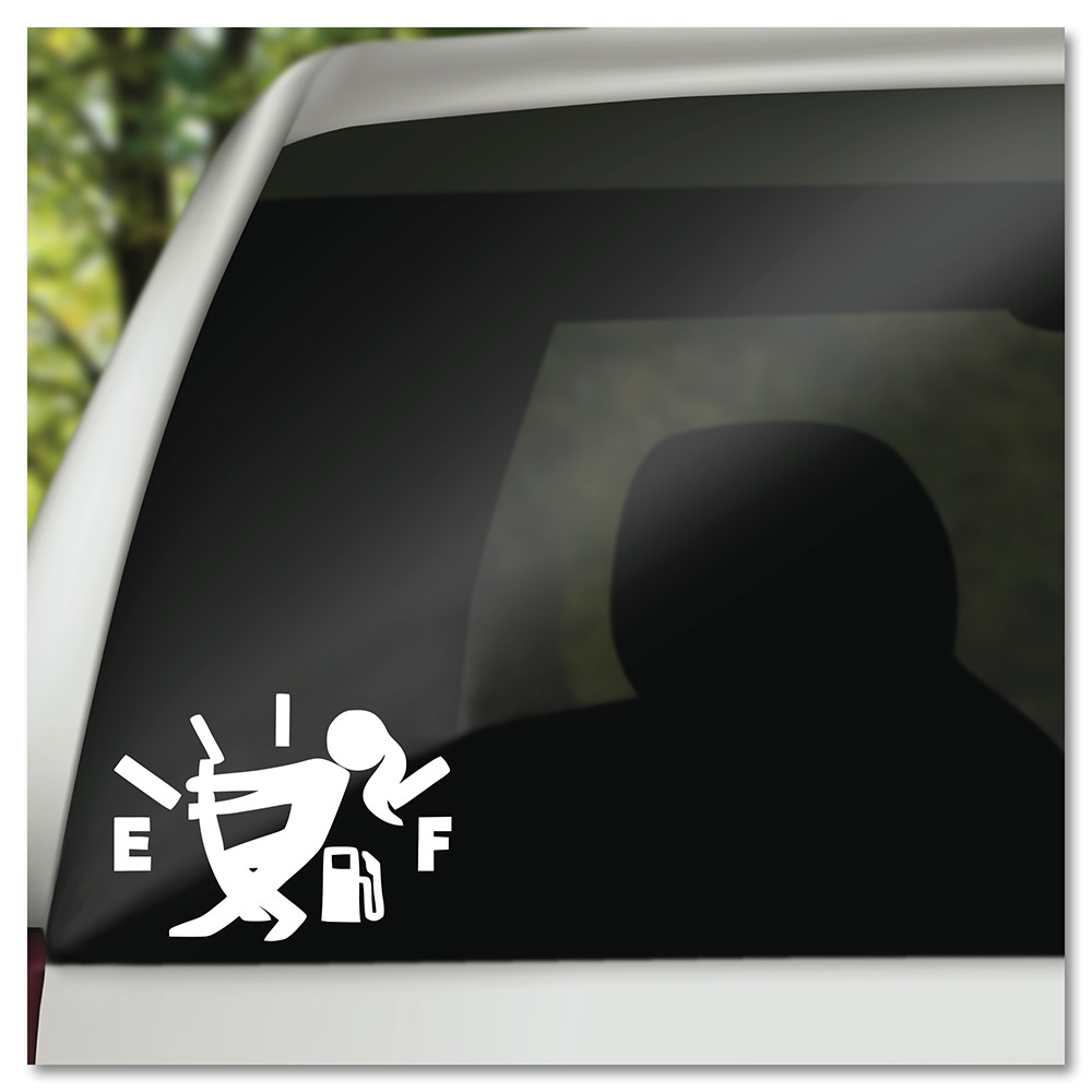 6" Empty Gas Tank Female Funny Vinyl Decal Sticker