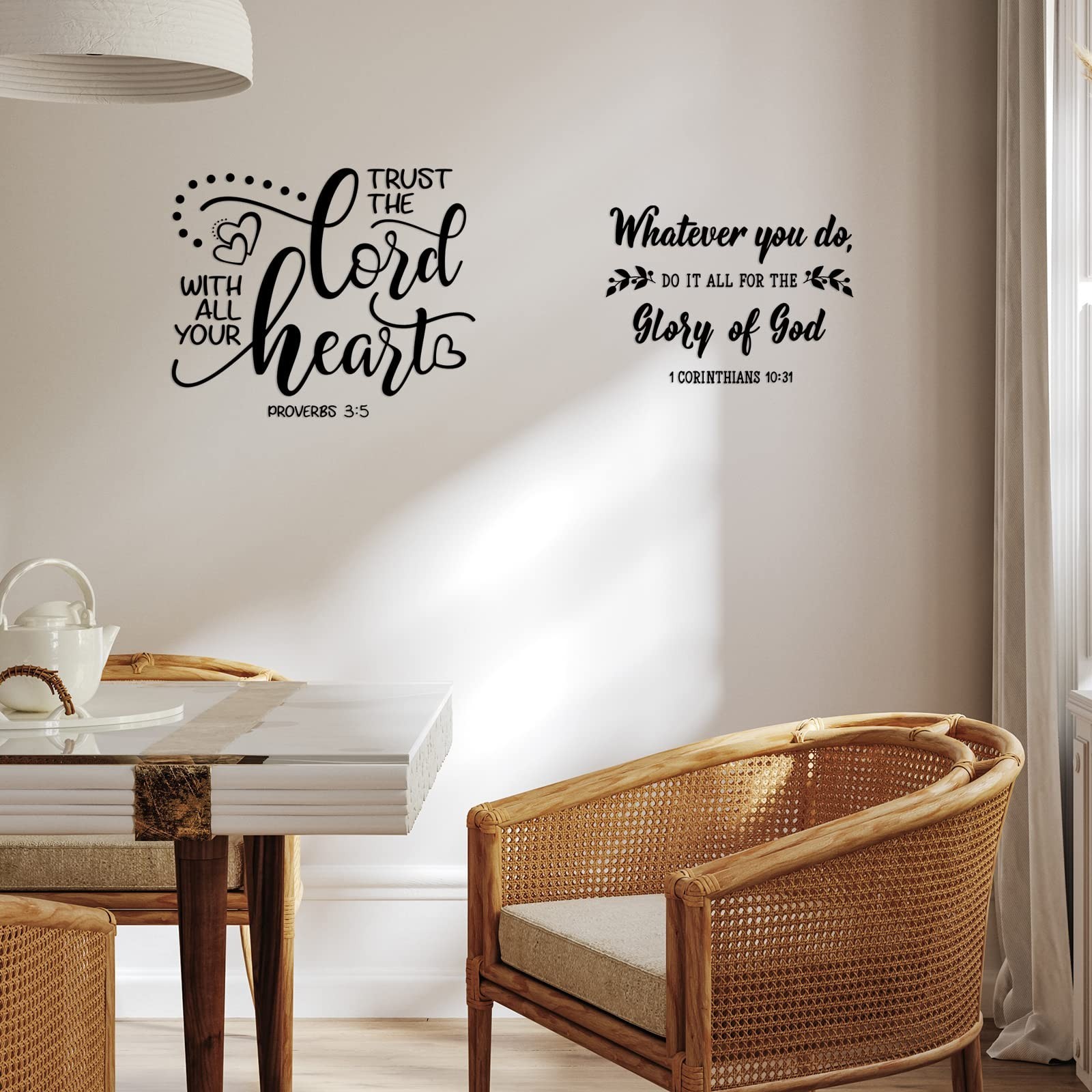 Religious Wall Decals 12 Pcs, Bible Verse Stickers, Inspirational Decor, Black