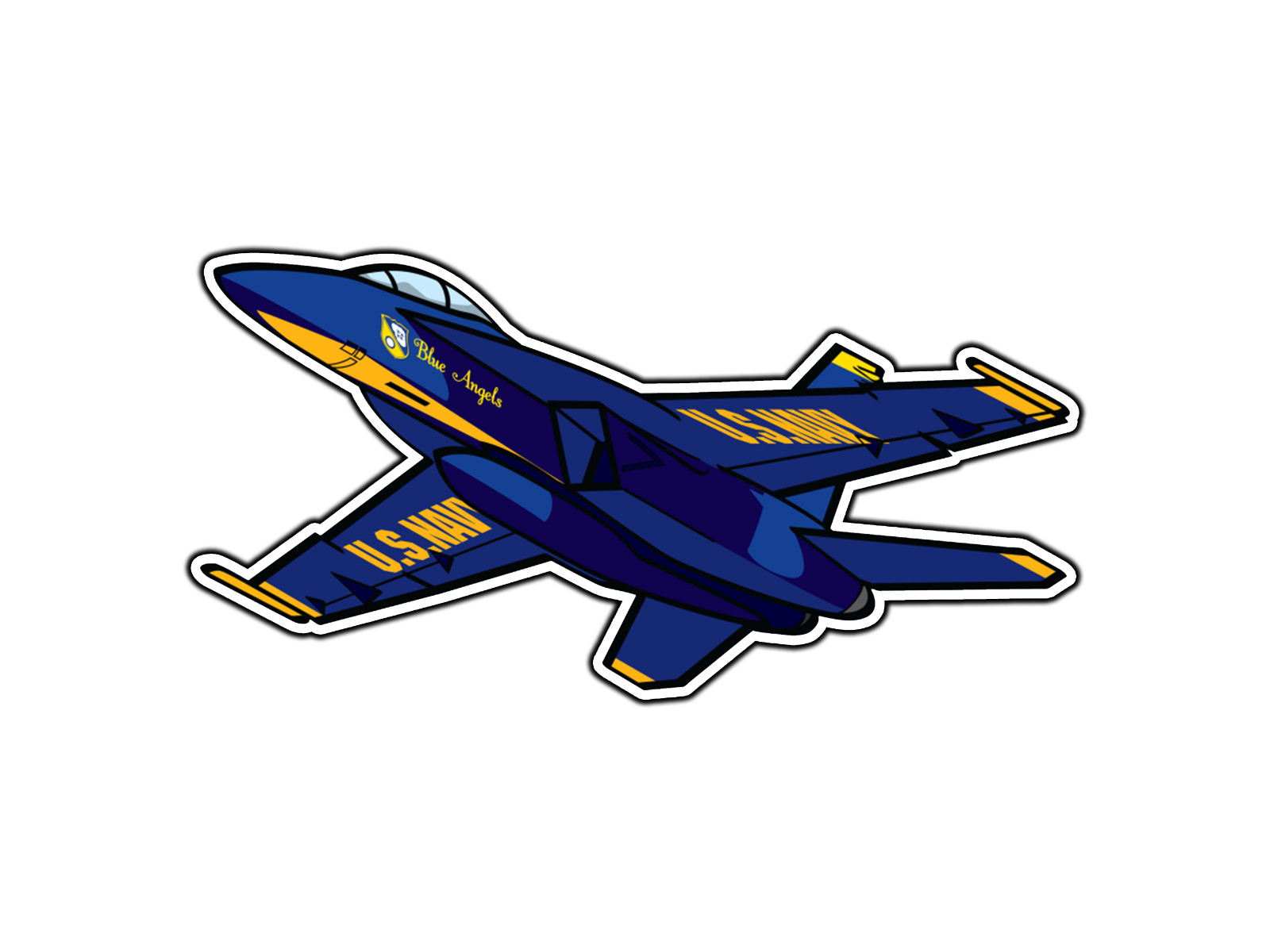 #0660 Blue Angels Plane Logo #2 Waterproof Vinyl Sticker Decal Die-Cut