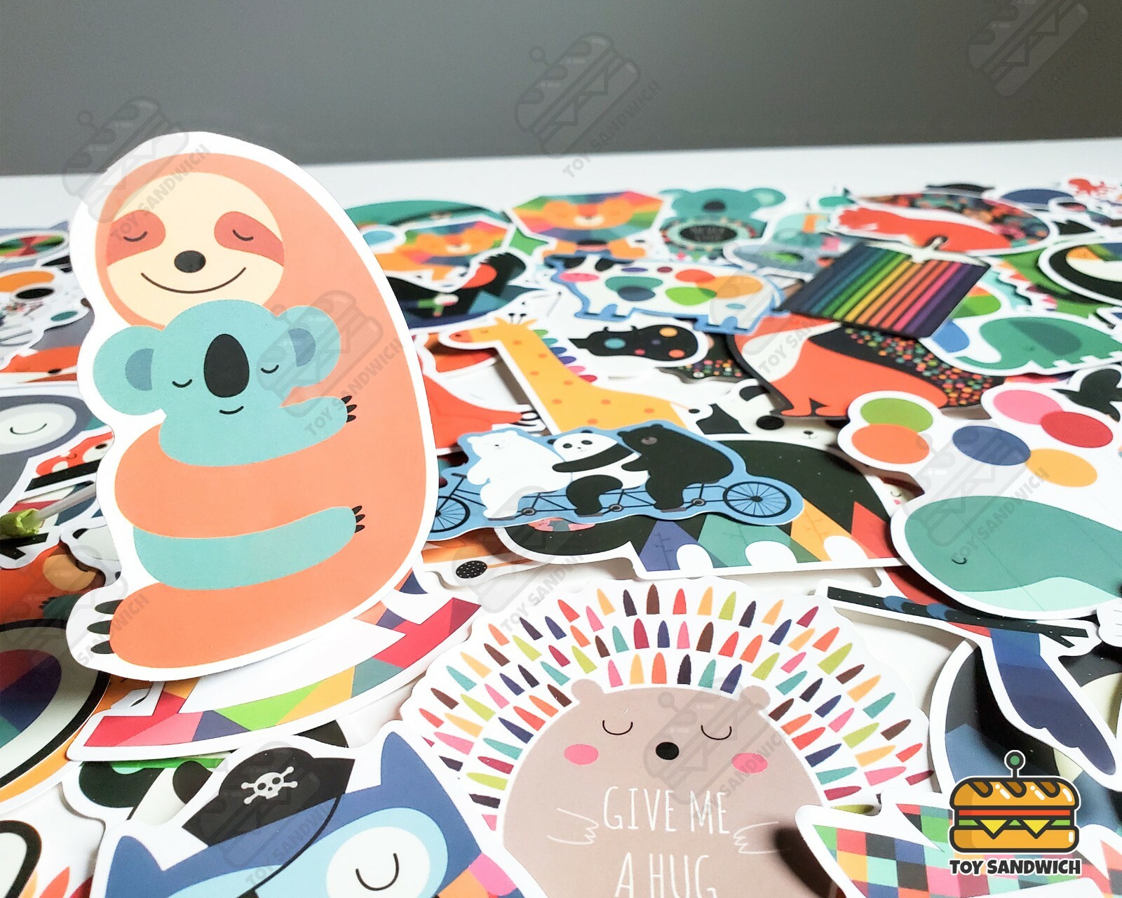 95 pcs "Woodland Animals" Sticker Pack Contemporary Colorful Abstract Art Decals