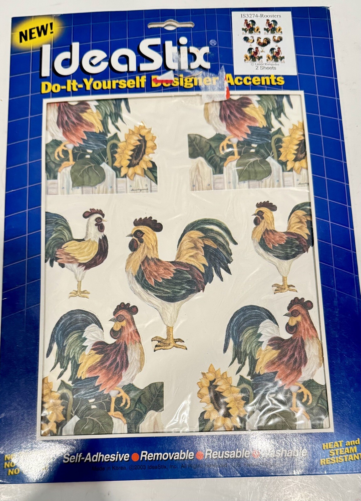 IdeaStix IS3274-Roosters Do-It-Yourself Designer Accents-Self-Adhesive 2 Sheets