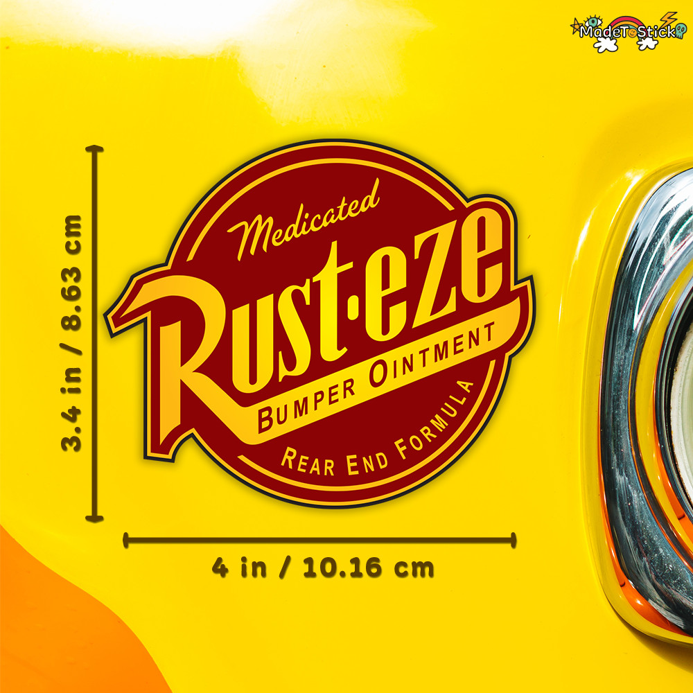 Rust-eze Vinyl Sticker Medicated Bumper Ointment Waterproof Racing Laptop Car