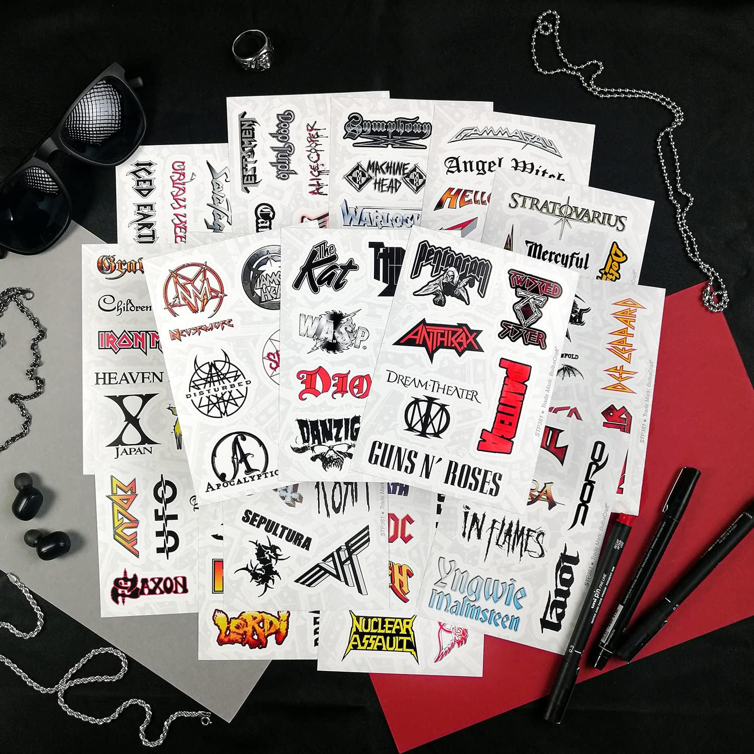Bulbacraft 100Pcs Heavy Metal Band Stickers, Rock Stickers, Heavy Metal Gifts fo