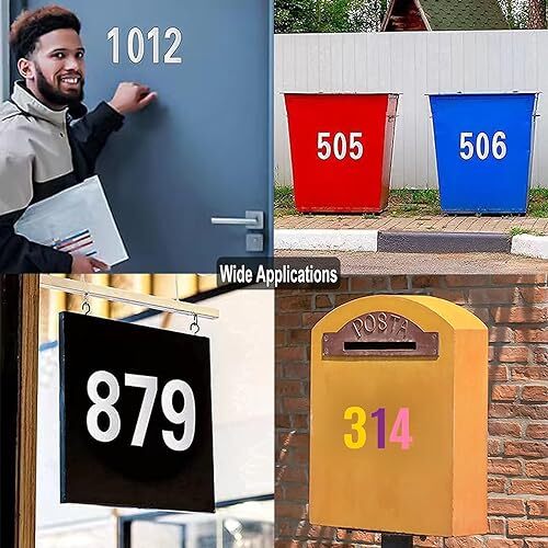 10 Sheets 100 Pcs Vinyl House Numbers for Mailbox, 4 inch Self-Adhesive Blue