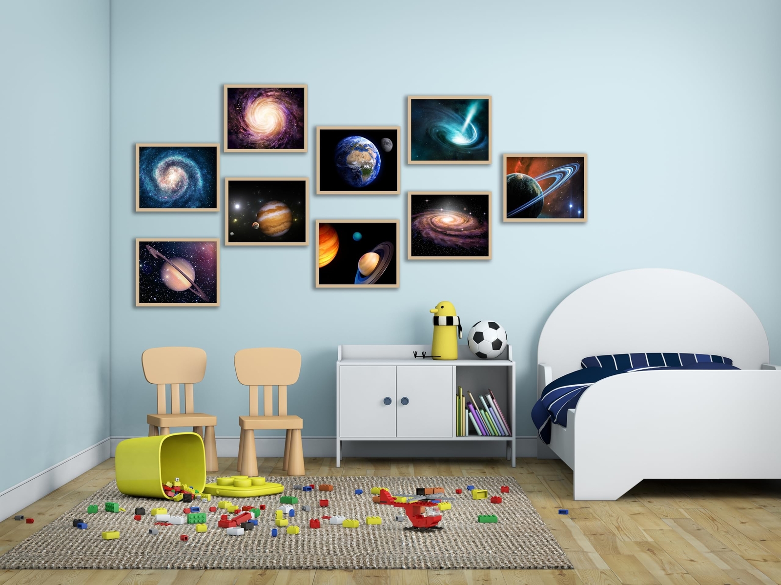 YUESJGM Outer Space Posters Planet Painting Galaxy Pictures Nebula Wall Art K…