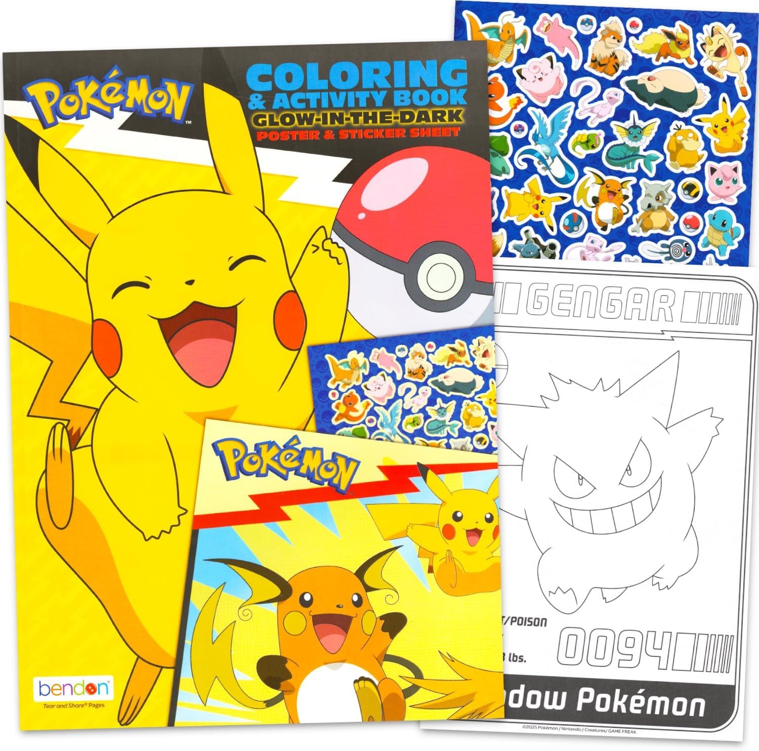 Pokemon Glow in the Dark Poster Set – Room Decor Bundle with Glow in the Dark Po