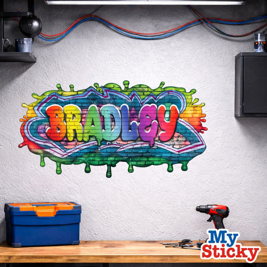 Rainbow Custom Name Drip Graffiti Wall Decor Vinyl Sticker Personalized Decal