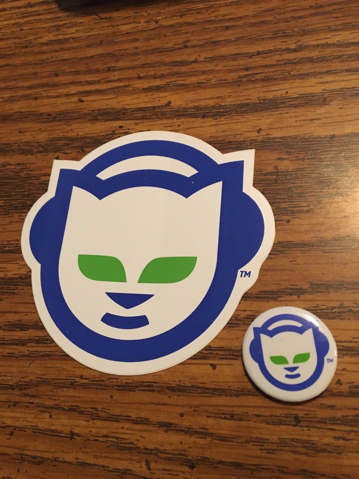 Original Napster Logo Sticker Vinyl Decal – 3.5" x 3.25" with Bonus lapel pin!!