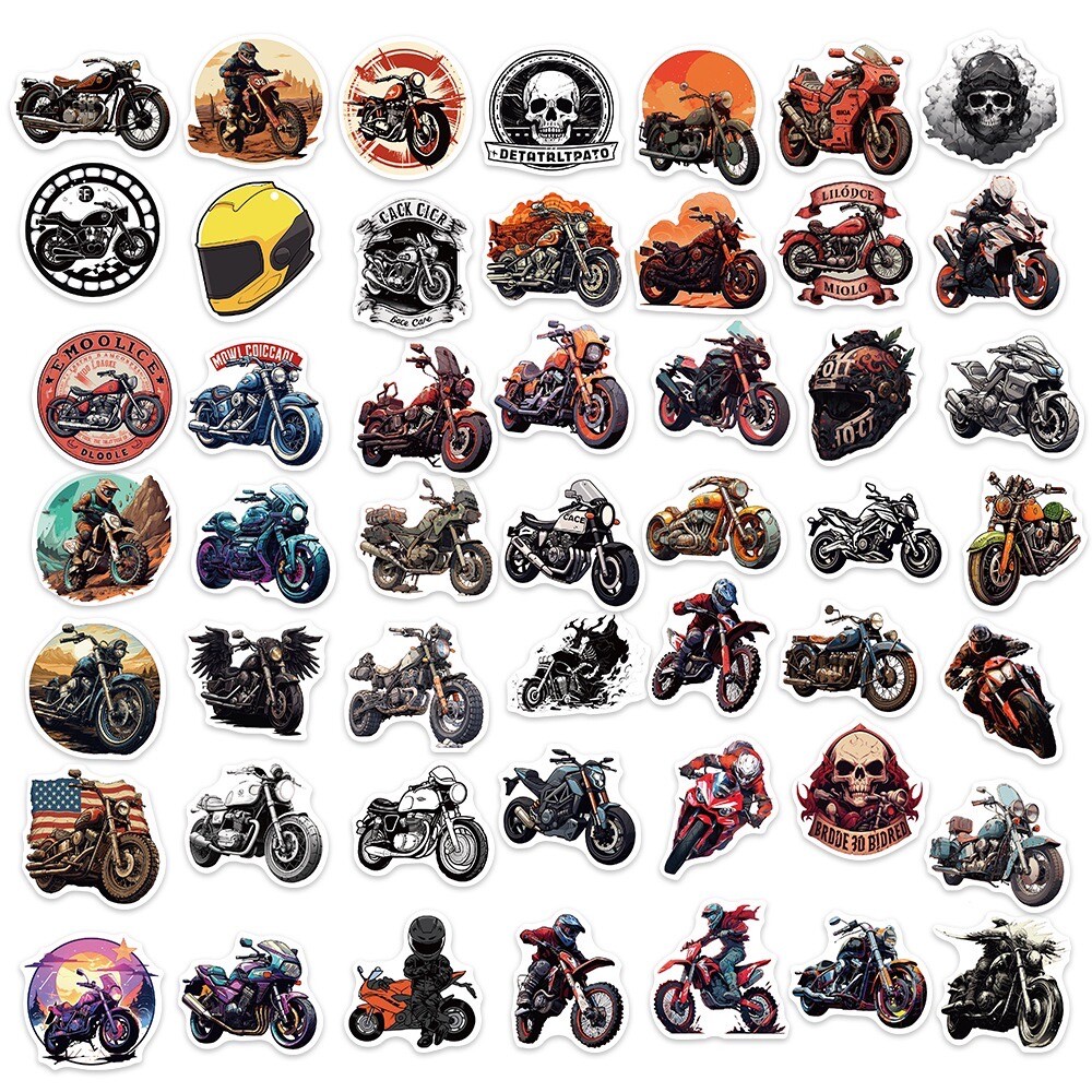10 Random Classic Motorcycle Stickers Retro Automotive Laptop Hydro Yeti Decals