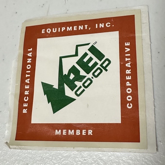 Vintage Original REI Membership Coop Recreational Equipment Inc Sticker 2.5”