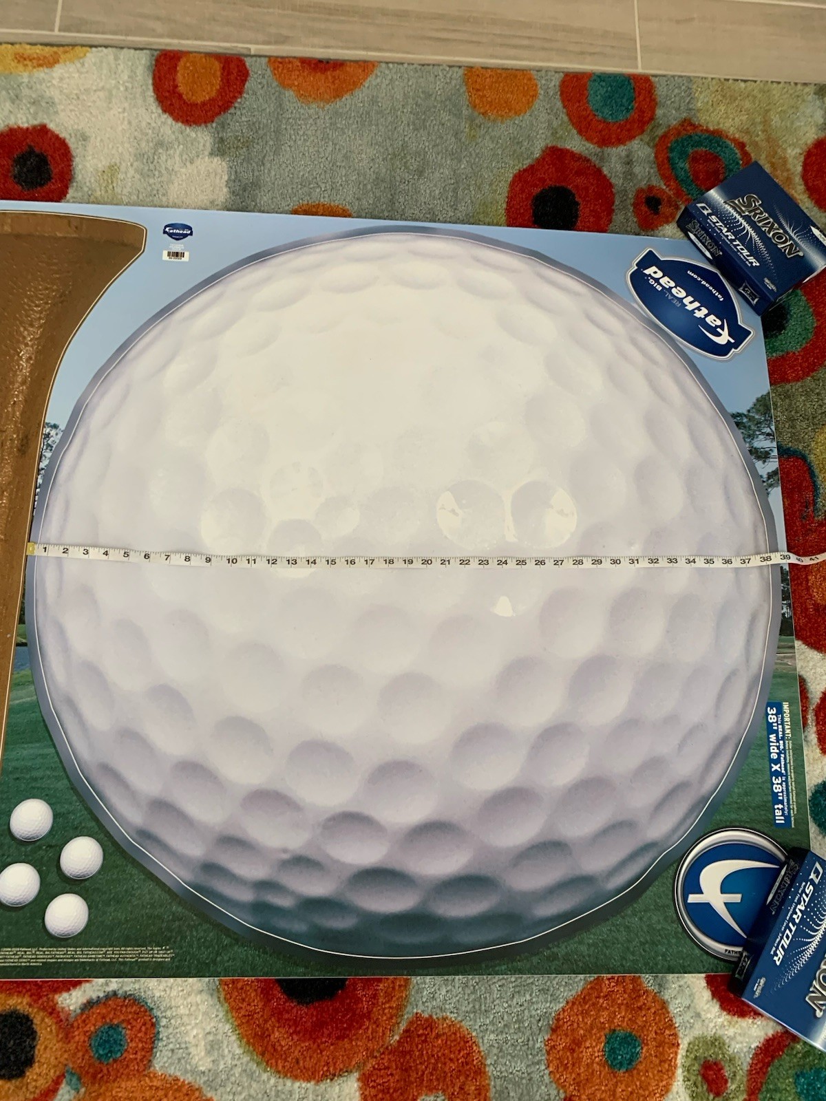 Fathead Decal Giant Golf ⛳️ Ball, Tee, Clubs & Golf Balls.