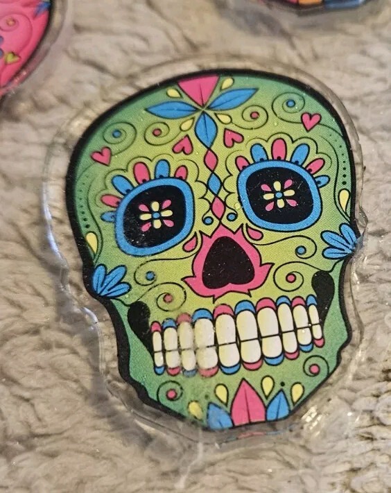 Day Of The Dead Skull Stickers 4 Stickers 3.25 Inches Tall