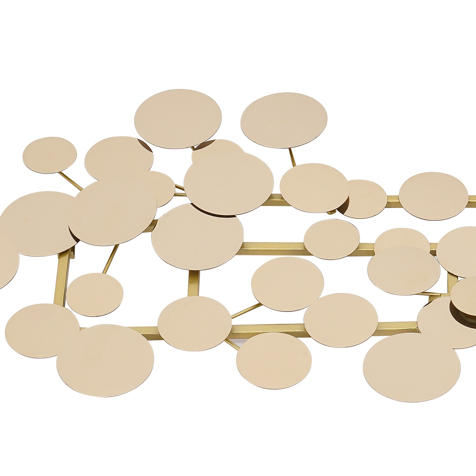 Large Gold Metal Wall Art Decor 59×19 inch, Modern Geometric Circle Wall