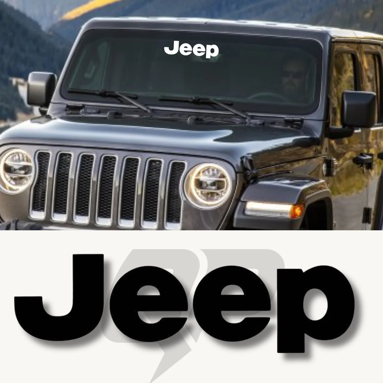 Aftermarket Jeep Windshield Decal 3×10.25 | Premium Vinyl Jeep Windshield Sticke