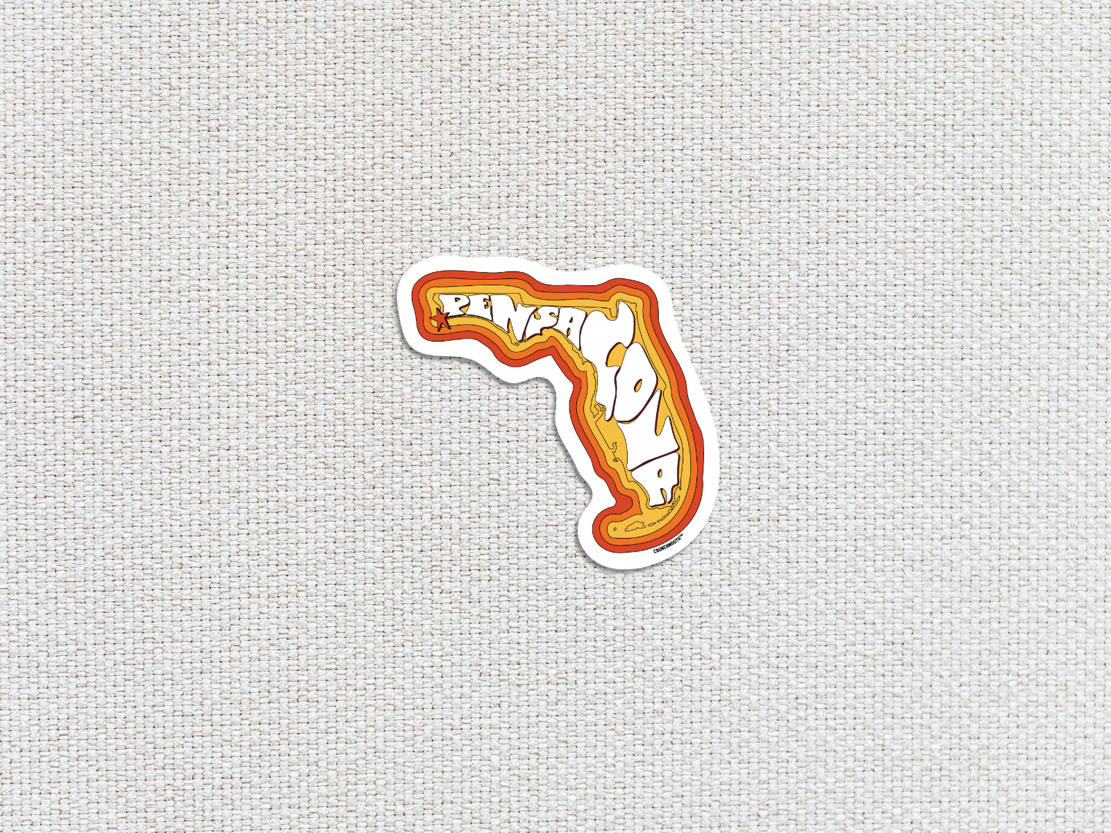 PENSACOLA FLORIDA STATE MAP STICKER TRAVEL DECAL