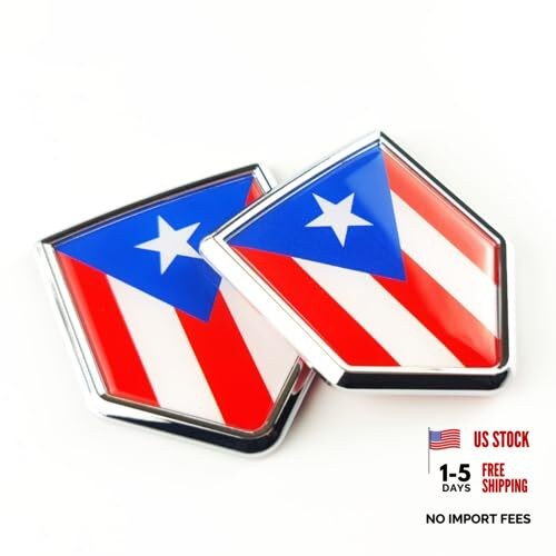 Newperlite Puerto Rico Flag Decal Sticker Car Emblem Puerto Rican Flag Car